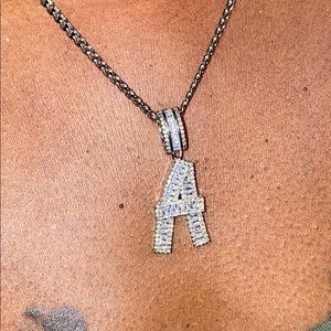 Letter A Bling Necklace